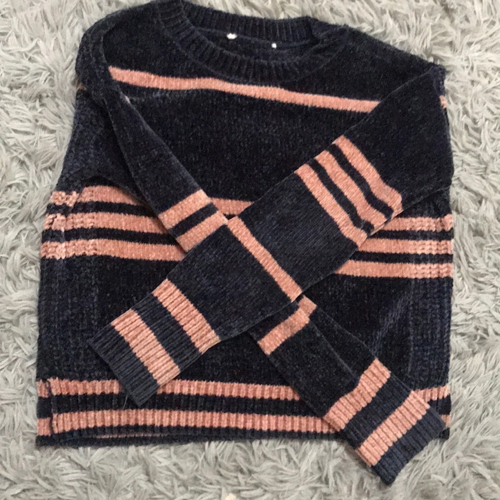 velvet striped sweater (very cute!! :) )